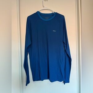 Patagonia Shirt Mens XL  Blue Capilene Cool Trail Base Layer Long Sleeve Tee